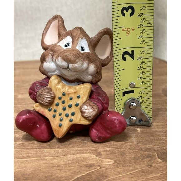 Vtg 1990 Enesco AMY WULFING Adorable Mouse Holding STAR COOKIE Sprinkle Figure - Picture 2 of 7